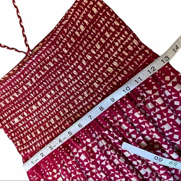 HILFIGER Red Printed Accordion Top Maxi Boho Dress - Picture 4 of 9